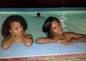 Beddable and young black cuties in